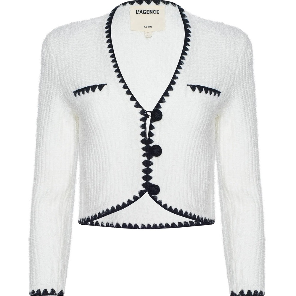 L’AGENCE Anaya Cardigan in White NWT. Size Small.